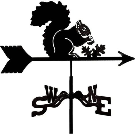 Girouette en métal, girouette de jardin, girouette d'extérieur avec support, idéale pour les fermes, les terrasses, les jardins et les pergolas - Écureuil