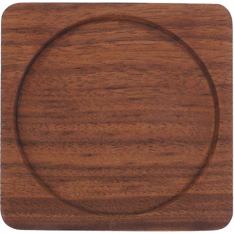 Dessous de verre en bois brun, compatible avec l'isolation thermique, pour usage domestique. (1/4)