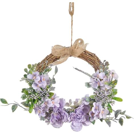 1 Couronne artificielle, fleurs en soie, design réaliste, guirlande durable, décoration mariage (1/5)