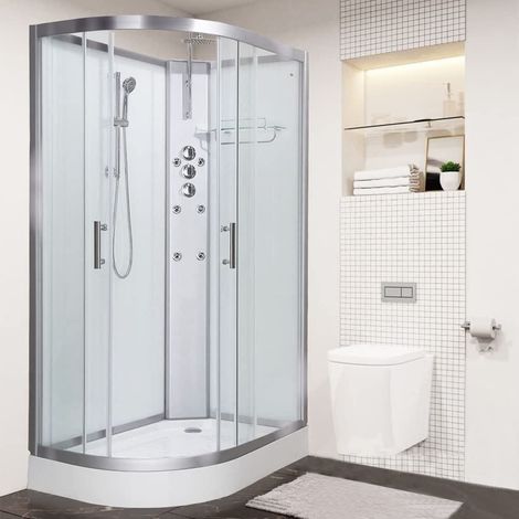 Vidalux Pure 1200 Right 1200 x 800 Shower Cabin White Glass