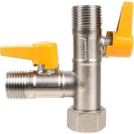 Vanne inverseuse de douche en laiton, vanne de dérivation 3 voies G1/2'', vanne adaptatrice en T universelle (1/5)