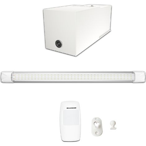 Kit éclairage sans fil garage box cave sous sol - 1 réglette led - 1 Batterie - 1 Détecteur radio sans fil - Gamme ACCESS 1100 lumens (1/5)