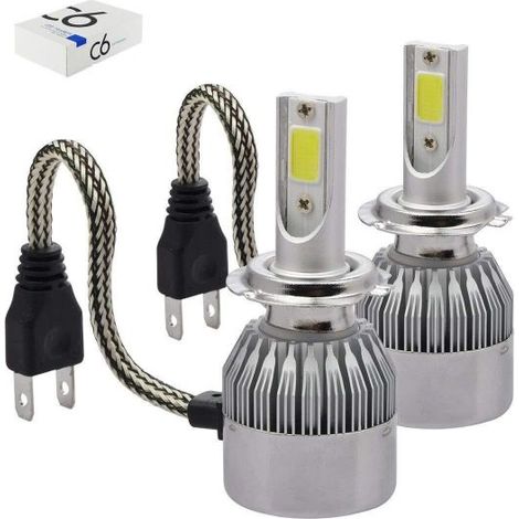 COPPIA LAMPADE LED AUTO FARI H7 MOTO KIT LAMPADINE 36W LUCE BIANCA 6000K 3800LM