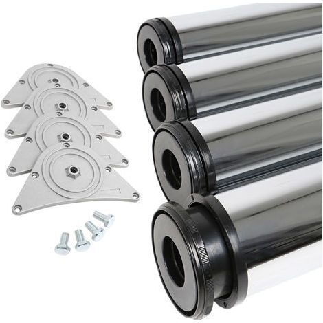4er Set Tischbeine Chrom glänzend ø 80mm Höhe 710mm Möbelfüße Tischstempel (1/5)