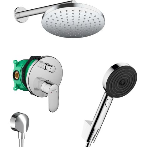 Hansgrohe Vernis Blend Pulsify All-in-One Duschset mit Kopfbrause 205 XXL + Handbrause 3-strahlig Performance (1/5)