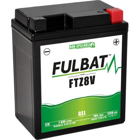 Fulbat – Batterie moto GEL 12V 7.4Ah – 100% étanche – Longue durée de vie – Adaptée par temps froid – Équivalente YTZ8V