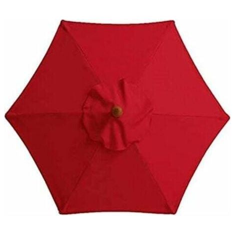 (Rouge) Parasol de jardin, support non inclus, parasol de plage, abri de jardin, adapté aux balcons, terrasses, ponts, piscines (diamètre 3 m) (1/5)