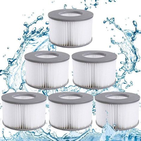 Hot tub filters for swimming pools, Pack of 8 replacement filter cartridges for inflatable pools and hot tubs from the brand Mspa (1/4)
