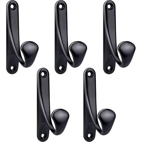 Crochet Manteau Mural a Visser, 5 Pcs Minimaliste Patère Murale Robuste en Alliage de Zinc Crochet Porte Manteau Pour porte Entrée Chambre Salle de Bain (1/4)