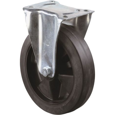 BS Rollen Rueda loca goma elástica negra, cojinete de rodillos Diámetro de la rueda 200 mm 300 kg - L410.B60.200 (1/2)