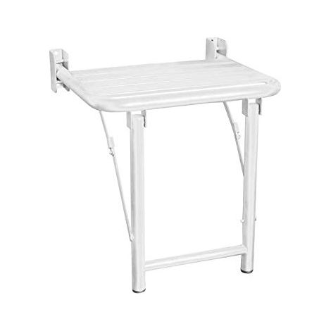 Sedile doccia con sostegno gambe sedia per disabili inox bianco nofer 15045.W