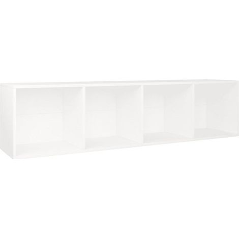 Meuble TV 4 niches bois blanc Asana 143cm (1/3)