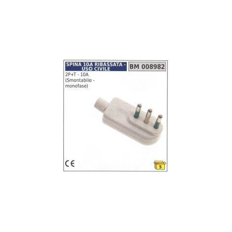 2-polig + Erde - 10A abnehmbar - einphasig Code 008982