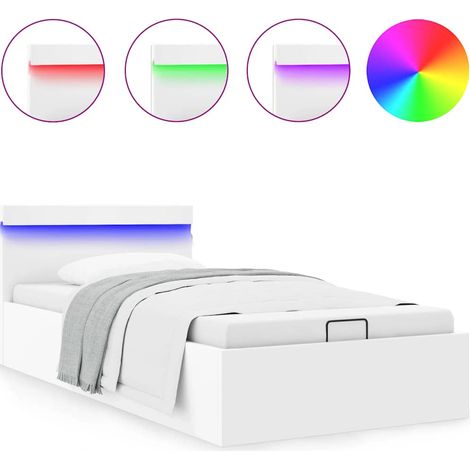 Maison Exclusive - Giroletto Contenitore Idraulico LED Bianco Similpelle 100x200cm