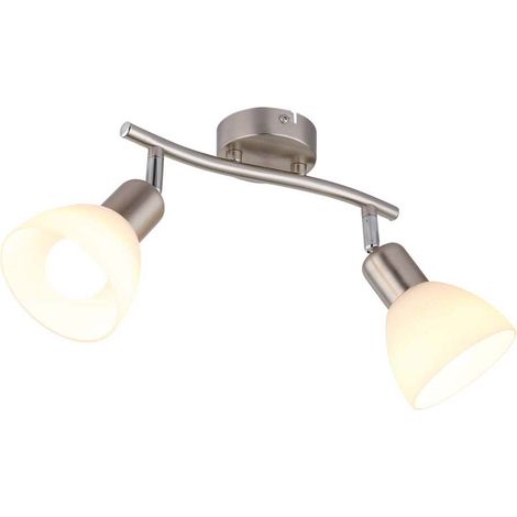 Deckenleuchte Deckenlampe Wohnzimmerlampe Metall Glas opal LED H 16,5 cm