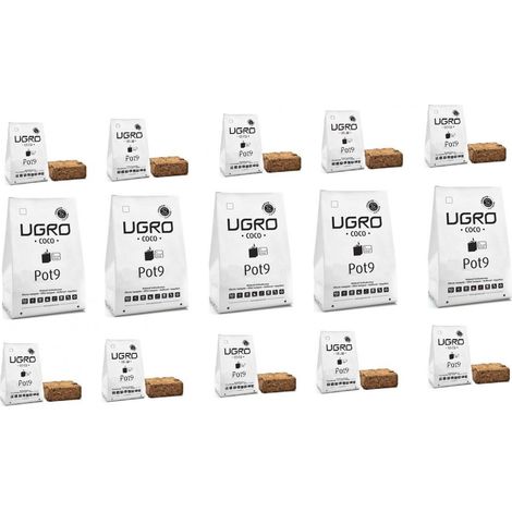 Lot de 15 pots UGRO coco 9 litres