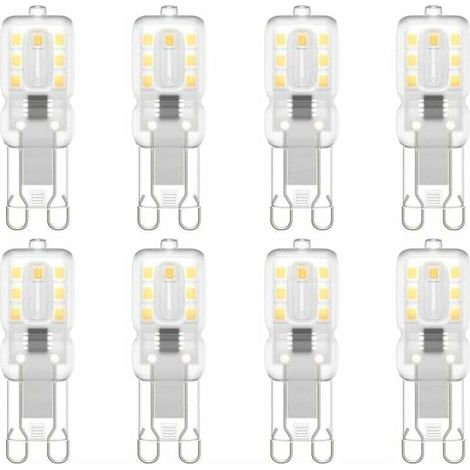 Lampadina LED G9, G9 LED 220V Bianco Naturale 3000K 3W Equivalente a Luce Alogena da 30W Confezione da 8 (1/4)