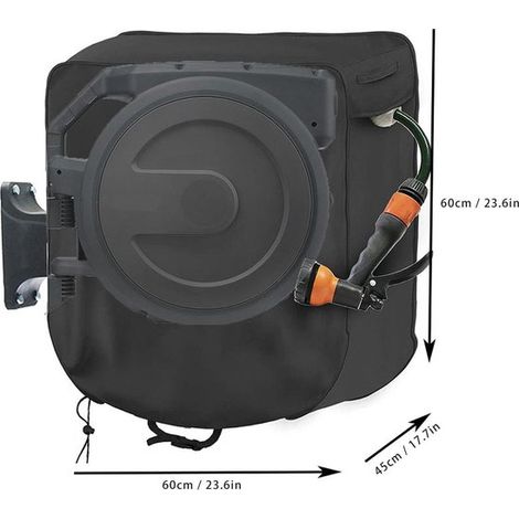 Leefasy Housse de dévidoir de tuyau d'arrosage, housse de protection pare-soleil légère, étanche, tuyau d'arrosage et dévidoir, housse de dévidoir de tuyau rétractable portable (1/5)