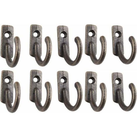 Crochet Mural Décoratif de Clé Hanger Vintage Bronze, 10Pcs (1/4)