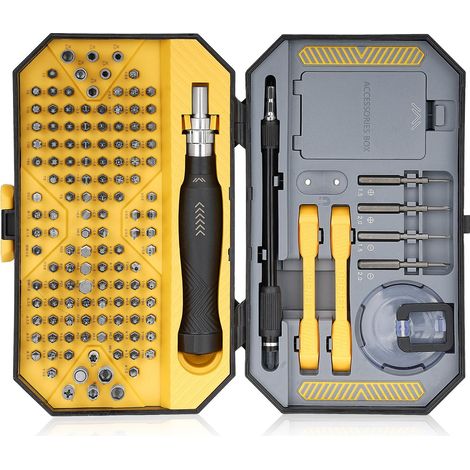 Jeu de 145 tournevis de précision pour mécanicien de précision, outils de réparation pour téléphones portables, modèles électroniques de bricolage, smartphones, ordinateurs portables, appareils (1/5)