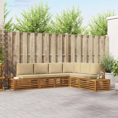 Conjunto de sofás de exterior con cojín Natural y Beige
