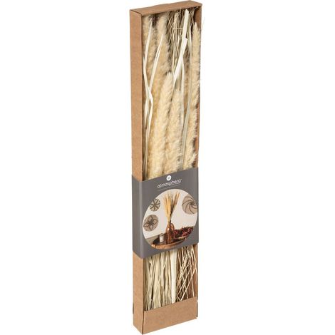 Ramo de flores secas - caja de papel Kraft «Nam» H60 cm - Atmosphera créateur d'intérieur