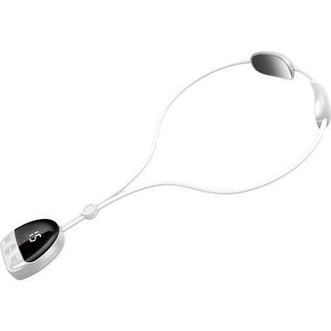 Collier Masseur de Cou Électrique à Impulsions, Appareil de Massage Cervical Blanc avec Compression Chaude à Température Constante, Portable Type Pendentif (1/5)