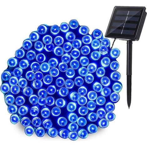 Guirlande Lumineuse Exterieure Solaire,22M 200 LED Guirlande Solaire Exterieur 8 Modes étanche Guirlande LED Solaire Pour Jardin,Terrasse,Cour,Noël,Mariage,Fête(Bleu )