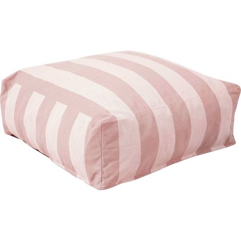 Pouf rayé pour salon de jardin modulable rose poudré - Mixi