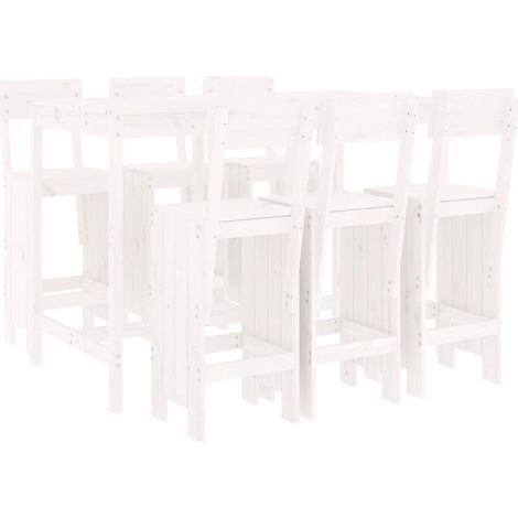 Maison Exclusive - Set de mesa y taburetes altos jardín 7 pzas ma (1/5)
