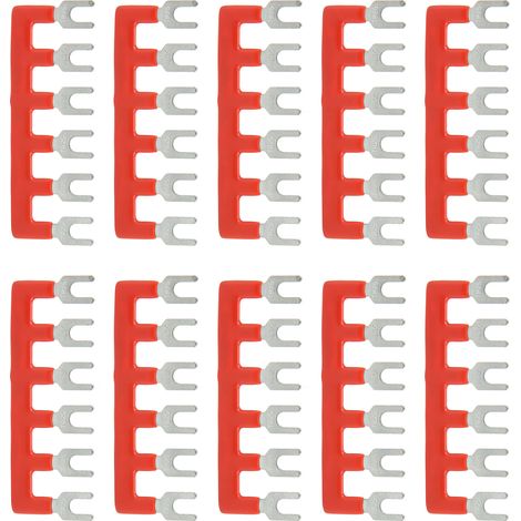 Packung mit 10 400V 25A Kupfer-PVC-Gabelklemmenblöcken für Haushaltsgeräte und Baustellen TB 2506 (1/5)