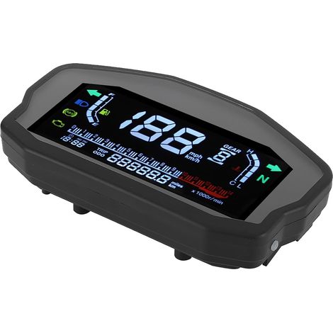 Compteur de Vitesse de Moto, Compteur de Vitesse pour Moto ABS Compteur de Vitesse de Moto Mph avec Accessoires de Montage pour Moteur 1 2 4 Cylindres (1/5)