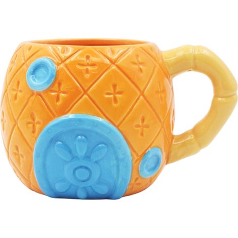 Taza - Porcelana - Diseño Casa Piña De Dibujos Animados - Para Café Té Leche - 1 Unidad (1/5)