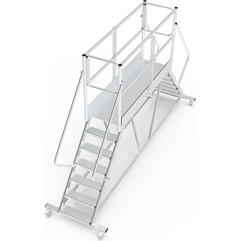 Piattaforma con ruote 3 gradini - Altezza massima di lavoro 2.60m - PTF203-DA-PT