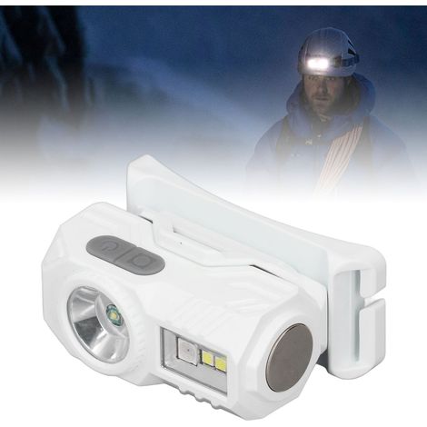 Lampe frontale à détecteur de mouvement Lampe LED magnétique à modes multiples et haute luminosité avec bandeau et clip pour l'extérieur Blanc,DUBUNS (1/5)
