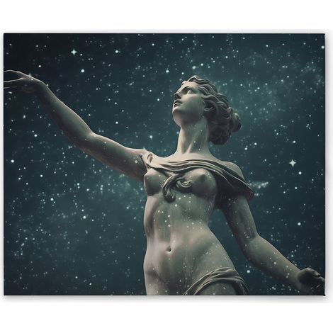 Leinwandbild Frauen Statue M1-No.52136 - Kunstdruck auf Leinwand in Blau Grau - Wandbild 50 x 40 cm (1/5)