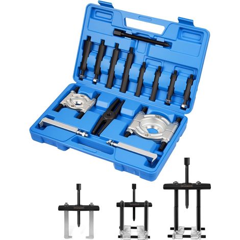 14-Piece Bearing Puller Kit, Puller Tool Set, Separator Knife, Gear and Bearing Pullers - 5cm and 7.6cm (1/5)