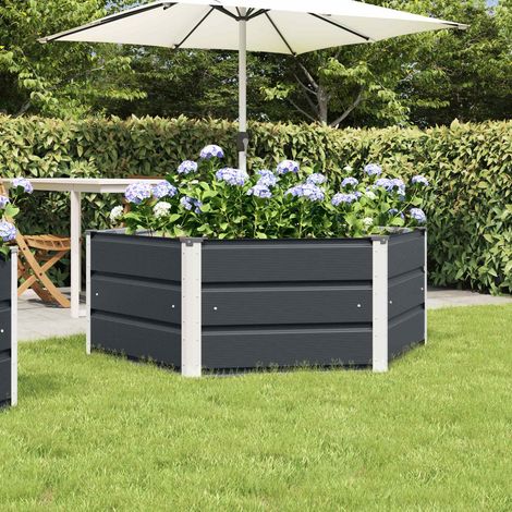 vidaXL  Planter  Anthracite 129 x 129 x 45 cm Steel