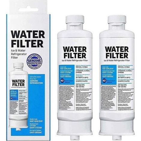 Pack of 2 replacement refrigerator water filters – Compatible with Samsung DA97-17376B and DA97-08006C – Advanced carbon filtration – NSF/ANSI 42 certified (1/5)