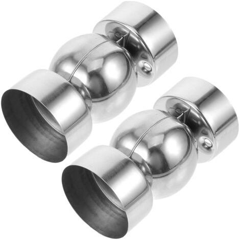 2pcs 0.4mm Ultra Thin Stainless Steel Handrail Pipe Connector Universal Stair Railing Accessories Handrail Corner Accessories with 4 Screws (1/5)