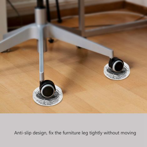 Ensemble de 8 butées de pieds de meubles multi-fentes en plastique antidérapant pour lit, table et bureau (transparent) (1/5)