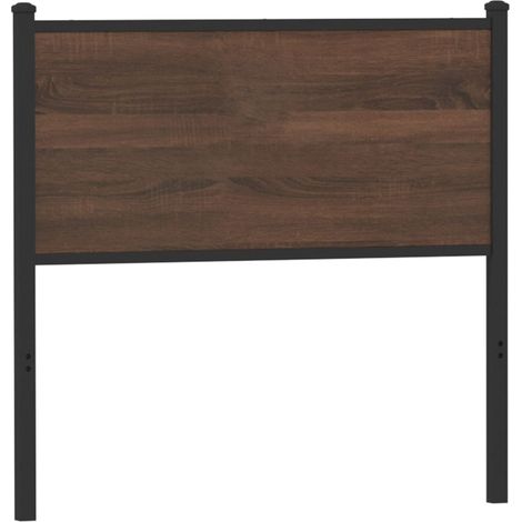 Ersatz-Kopfteil Braun Eichen-Optik 80 cm Holzwerkstoff und Stahl (1/5)