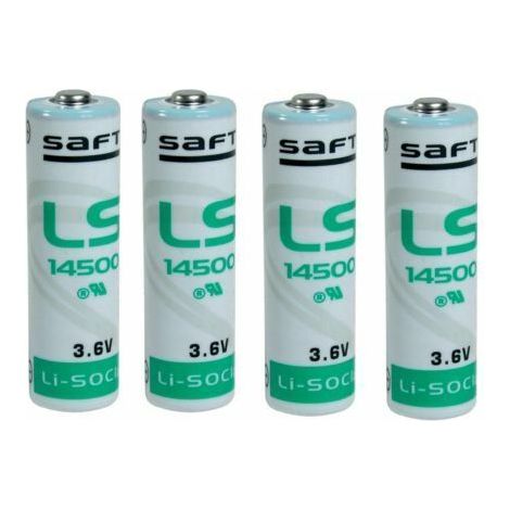Saft 4 batterie stilo AA litio 3,6V 2600mAh Li-SoCl2 - LS14500