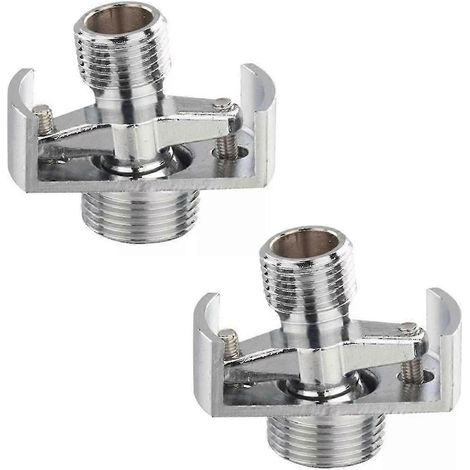 Lot de 2 raccords coudés excentriques en cuivre pour pommeau de douche (réglage d'angle) (1/5)