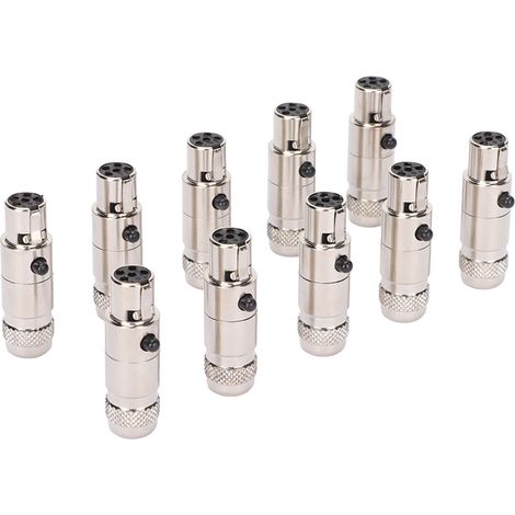 10 pièces Adaptateur XLR Femelle 5 Broches Mini Métallique pour Câble Microphone Stéréo, Enceinte de Monitoring et Interface Audio (1/5)