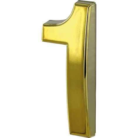 Numero civico adesivo 1, altezza 50 mm, finitura ottone – THIRARD (1/2)