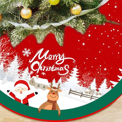 Gonna per albero di Natale, tappetino per albero di Natale da 90 cm, copertura per base albero di Natale, gonna per albero di Natale per decorazioni natalizie e feste (1/4)
