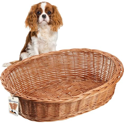 Lit pour animaux, Design confortable, Construction en osier durable, Bleu, S (1/5)