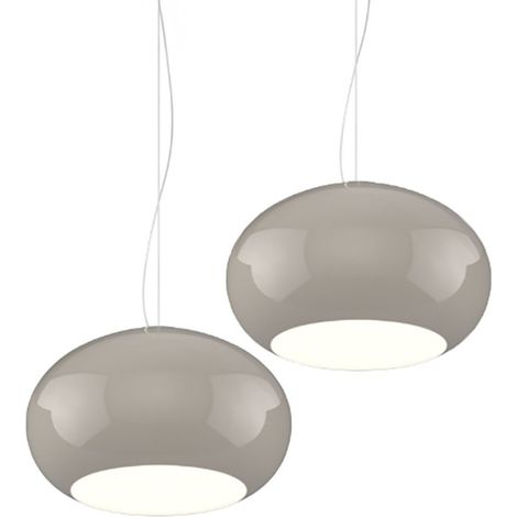 Lampadario 2 luci vetro soffiato tortora top light casper 1218 s2 s42 to e27 led