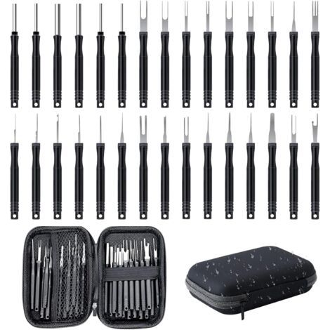 Lot de 30 Extracteur de Cosses, Outils de Extracteur de Cosses, Outils de Retrait de Terminal pour la Plupart des Terminaux de Connecteurs-Noir (1/5)